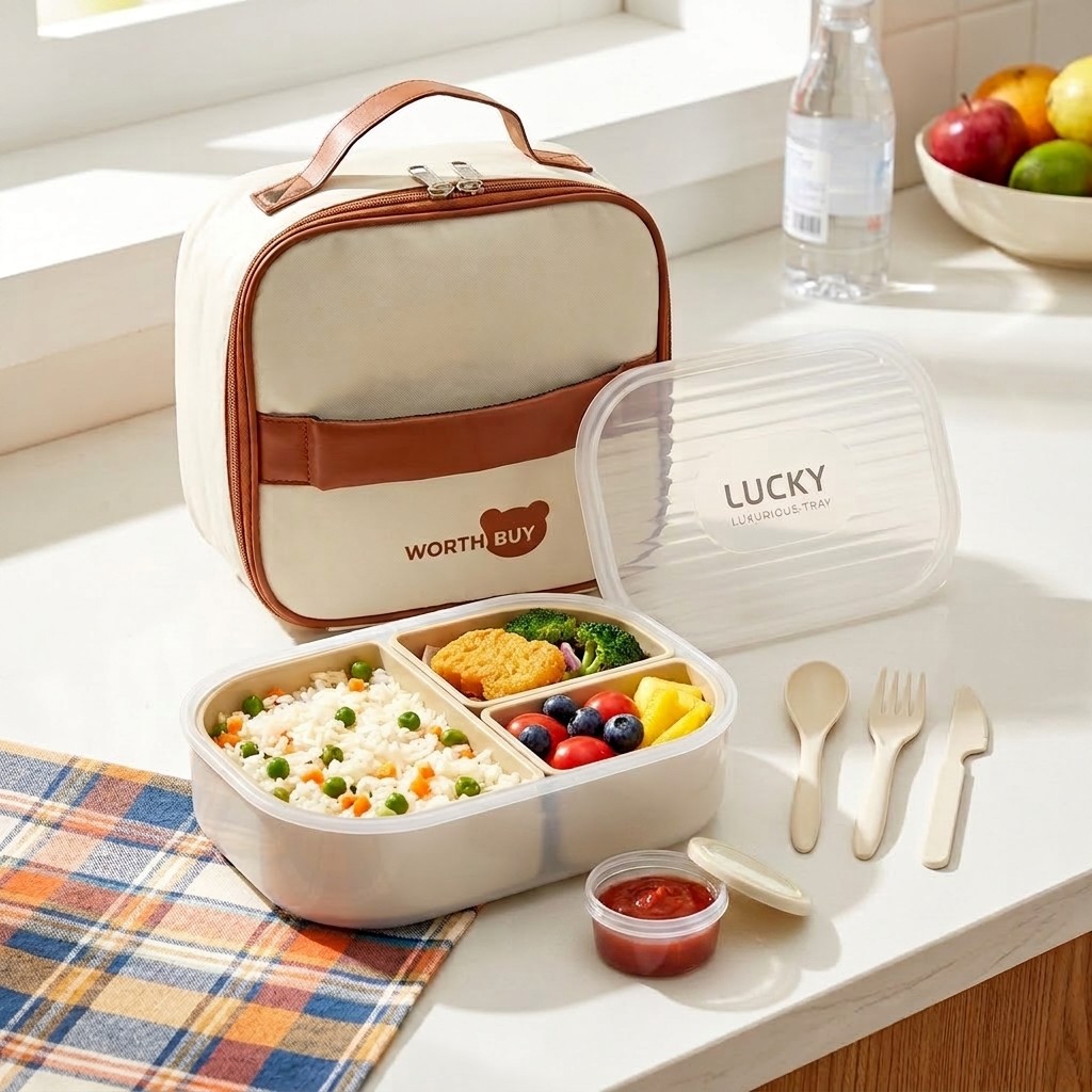 Boîte à bento en plastique à 3 - Meal Prep Kinder avis et prix
