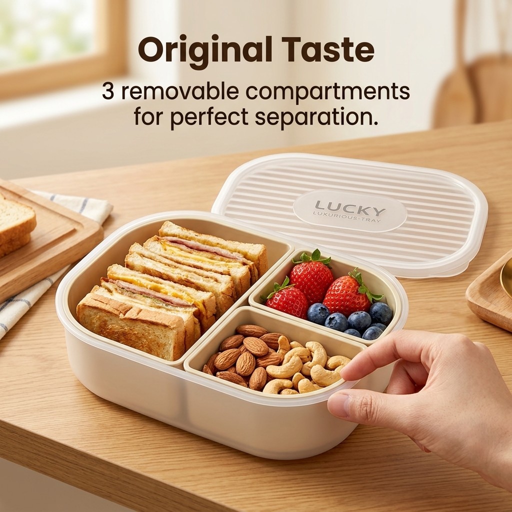 Boîte à bento en plastique à 3 - Meal Prep Kinder avis et prix